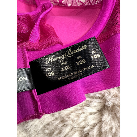 Honey Birdette BELINDA🩷 Hot Pink Lace 2 Piece Set 32B Bra & M Thong - Picture 6 of 9